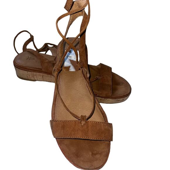 Frye Suede Leather Ankle Wrap Sandals Shoes Women’s 8 - Picture 1 of 9